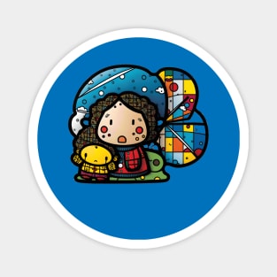 Refugee Girl with Doll: World Refugee Day Awareness Magnet